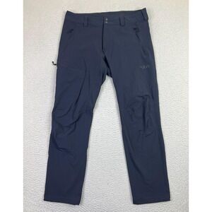 Rab Incline Pants Mens 34x32 Gray Matrix Softshell Hiking Zip Pocket QFV-01